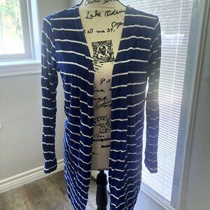 CY Royal Blue and White Stripped Cardigan